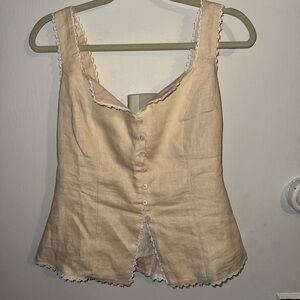 Reformation Cream Button-Down Top